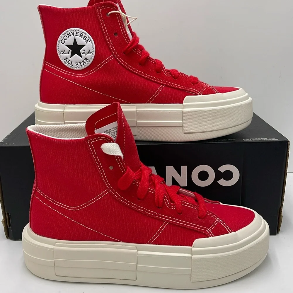 Converse WMNS CTAS CRUISE HI RED/EGRET/BLACK A08284C Platforms Sneakers - Picture 2 of 16